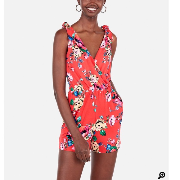 Express Pants - Floral Tie Strap Romper